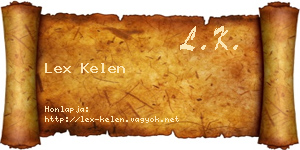 Lex Kelen névjegykártya